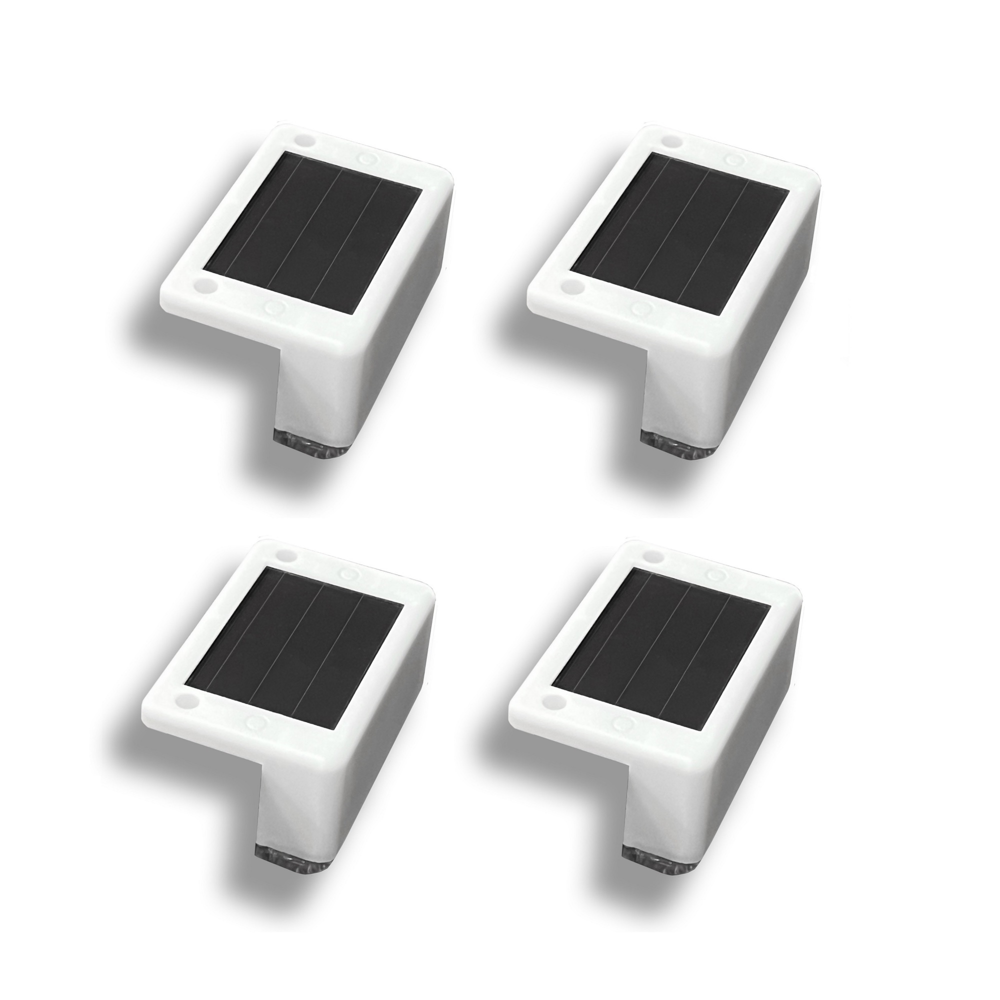Maxsa Innovations Solar-Powered LED Deck Lights - 4 Pcs, Dusk-to-Dawn, Black, Model# 47331-WH